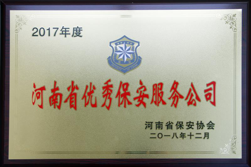 2017年度河南省******保安服務(wù)公司
